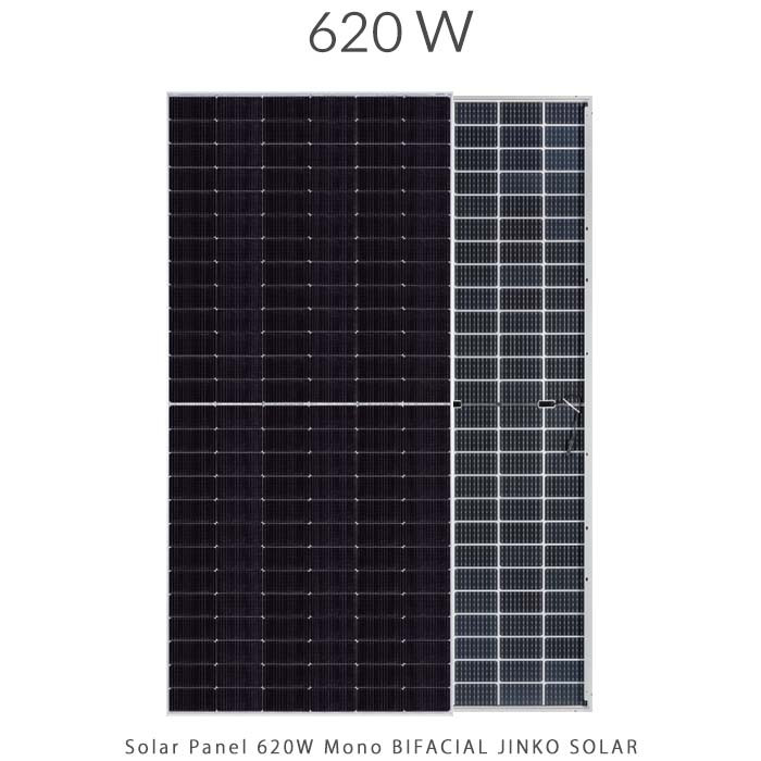 پنل خورشیدی 620 وات مونو کریستال مدل بایفشیال برند JINKO SOLAR