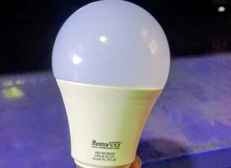 لامپ LED کم مصرف DC خورشیدی 5 وات ۱۲ ولت پایه E27