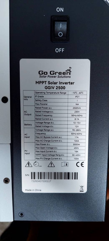 سانورتر 2000 وات 12 ولت 60 آمپر برند GoGreen مدل GGIV2000برند گوگرین